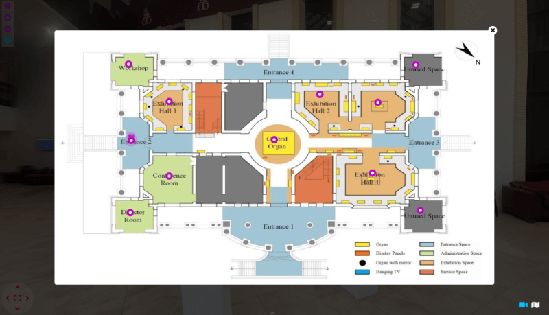 แผนผังชั้นในพิพิธภัณฑ์ทัวร์เสมือนจริง