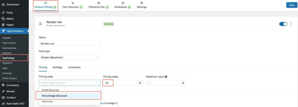 Erstellen Sie eine Rabattregel auf der Registerkarte „Produktpreise“.