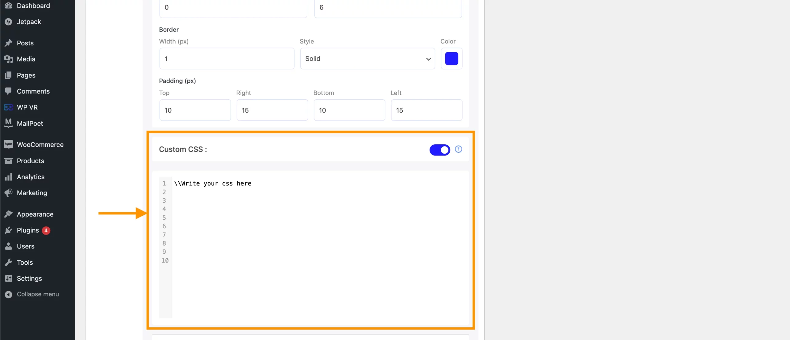 CSS personalizado específico del recorrido