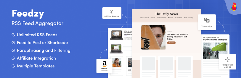 Feedzy WordPress RSS アグリゲーター プラグイン バナー