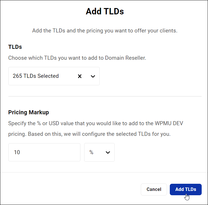 موزع النطاق - إضافة نطاقات TLD