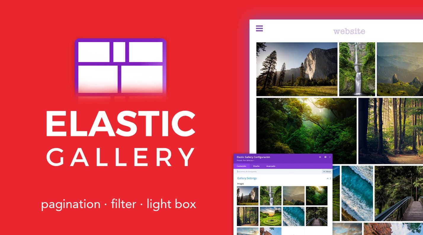 ปลั๊กอิน Divi Gallery ที่ดีที่สุด - รูปภาพเด่นของส่วน Divi Elastic Gallery