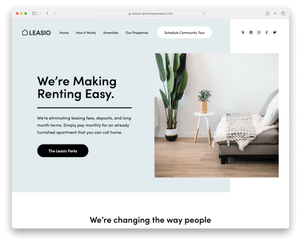 leasio squarespace 模板