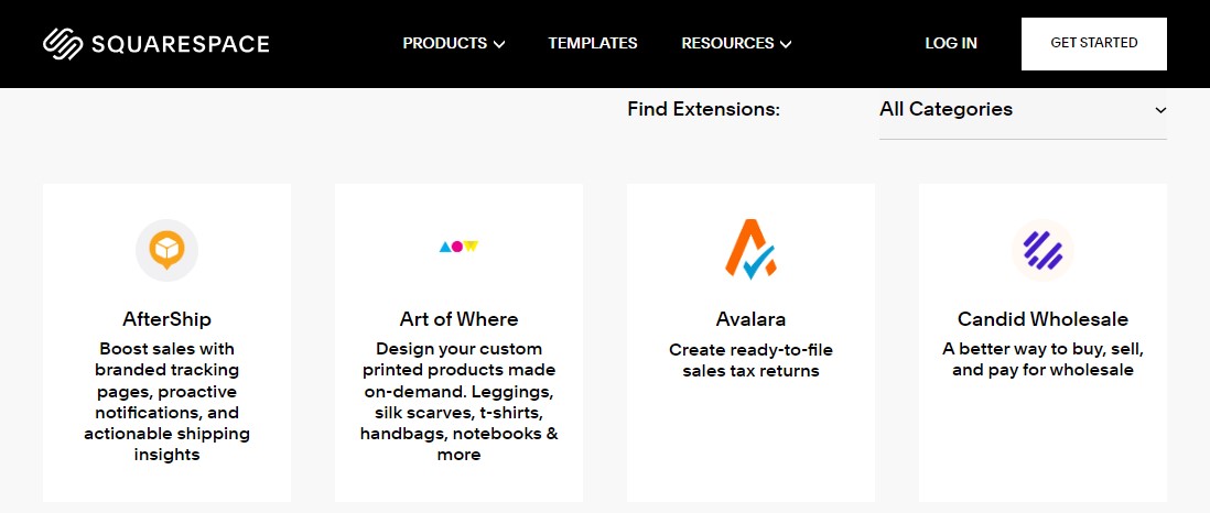 Extensions Squarespace