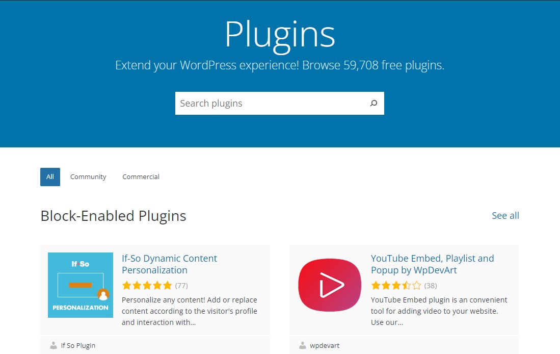 Répertoire des plugins WordPress