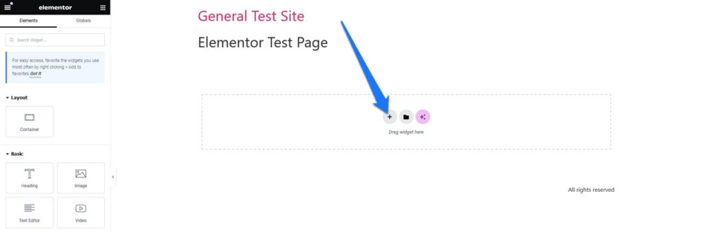 adicionar seção elementor