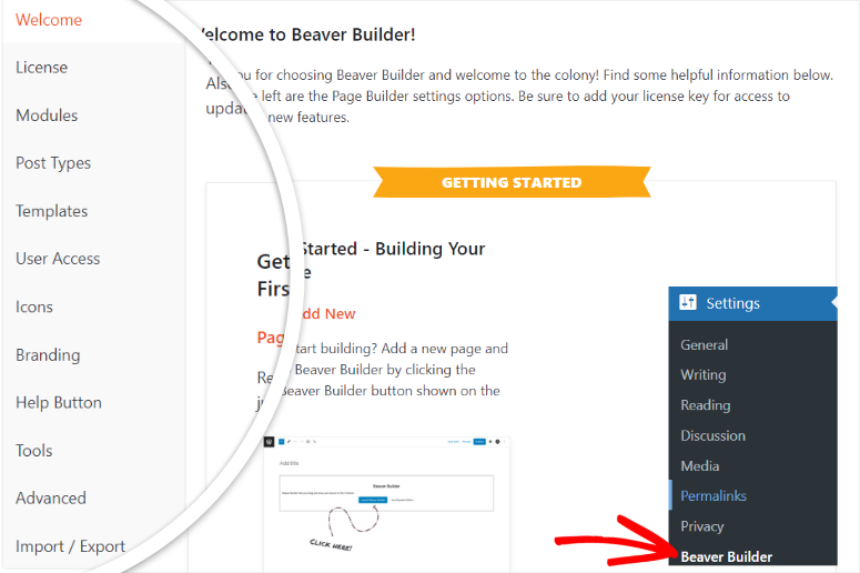 beaver builder settings