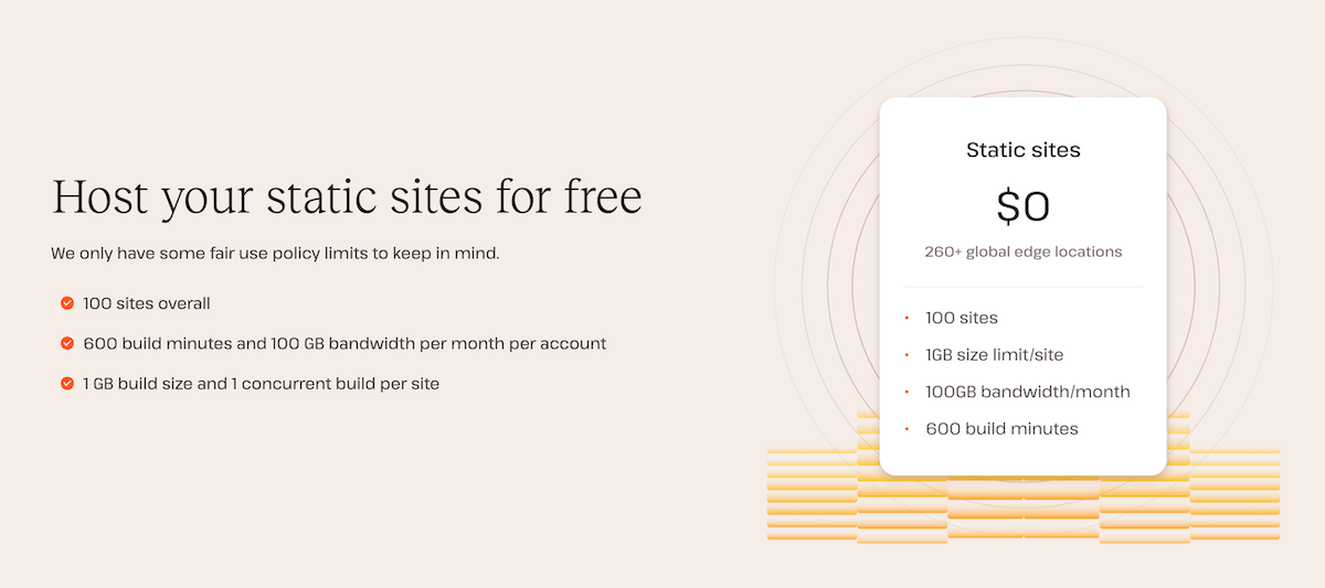 Tarifs d’hébergement de sites statiques Kinsta