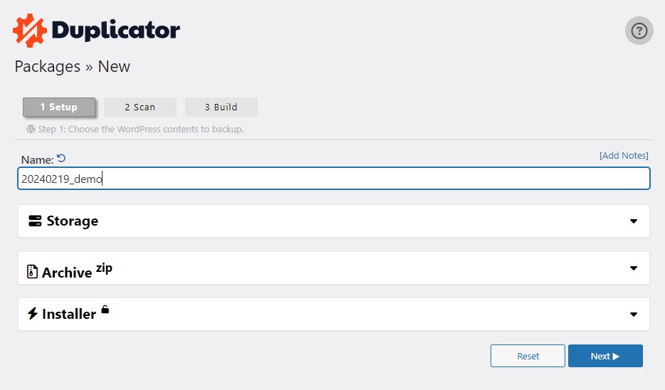 Configuración de configuración del duplicador