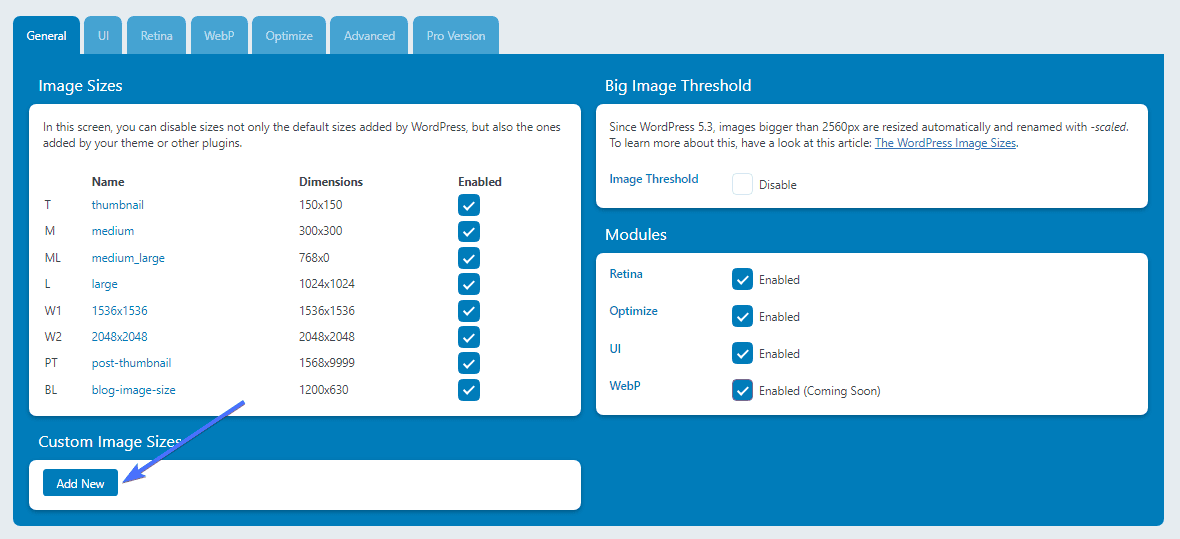 Aggiungi nuovo pulsante