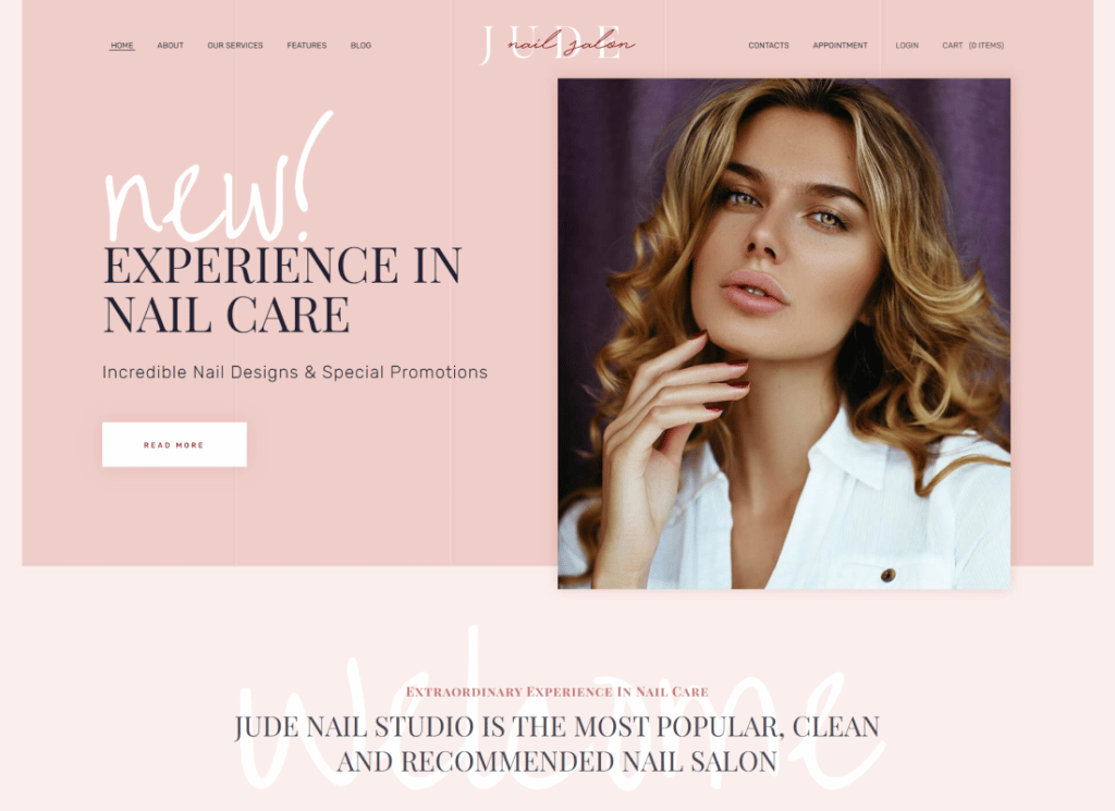 Jude – WordPress-Theme für Nagelstudio und Schönheitssalon