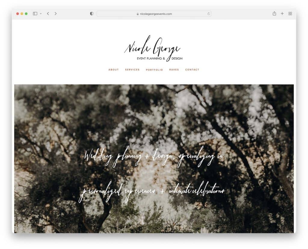 sitio web de la boda de nicole george