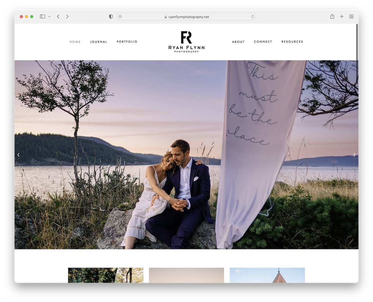 site de casamento de Ryan Flynn