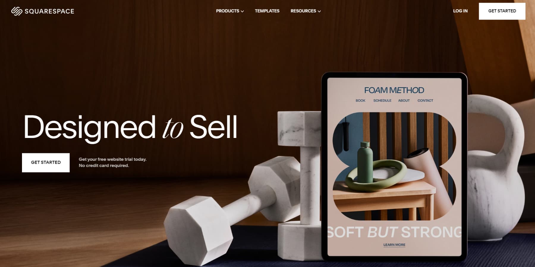 Uno screenshot della home page di Squarespace