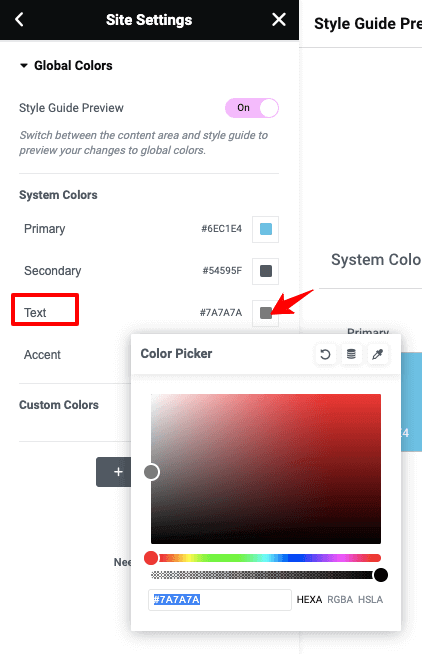 testo-colore-impostazioni-elementor