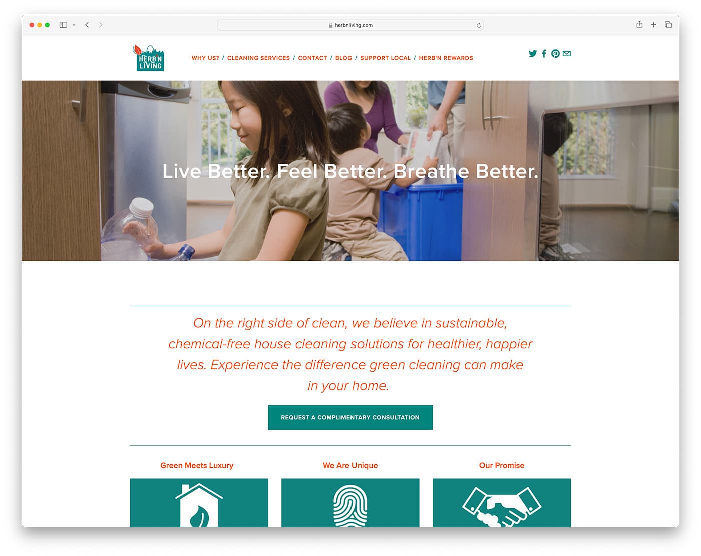 herb n living - exemplu de site