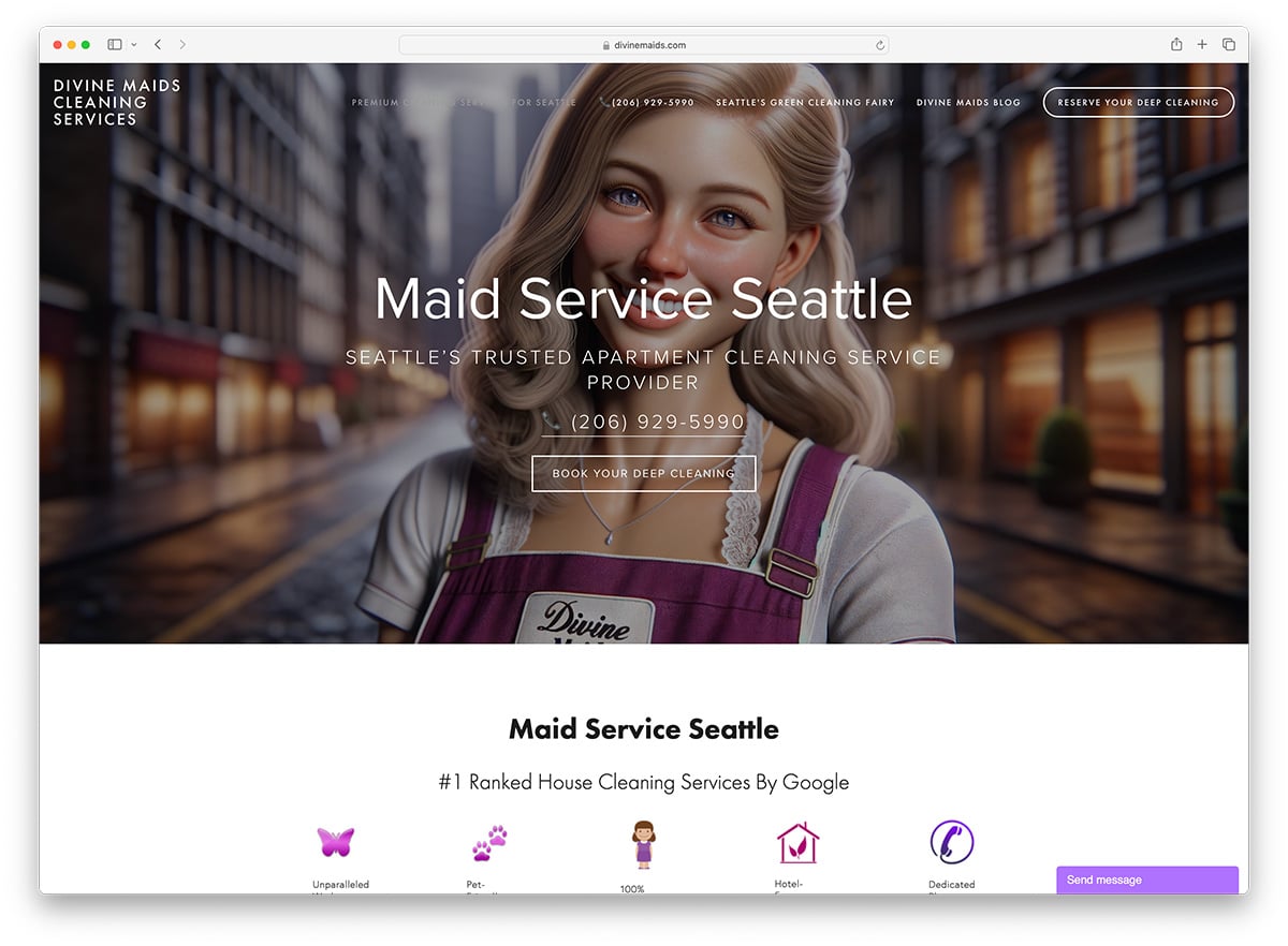 Divine Maids - sito web con immagini generate dall'intelligenza artificiale