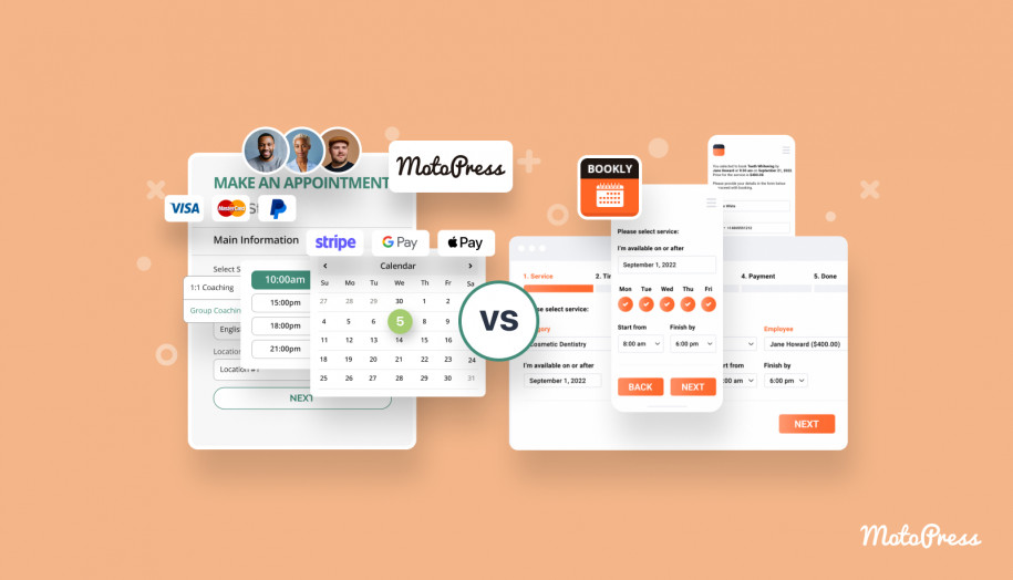 การเปรียบเทียบการนัดหมายแบบจองกับ MotoPress