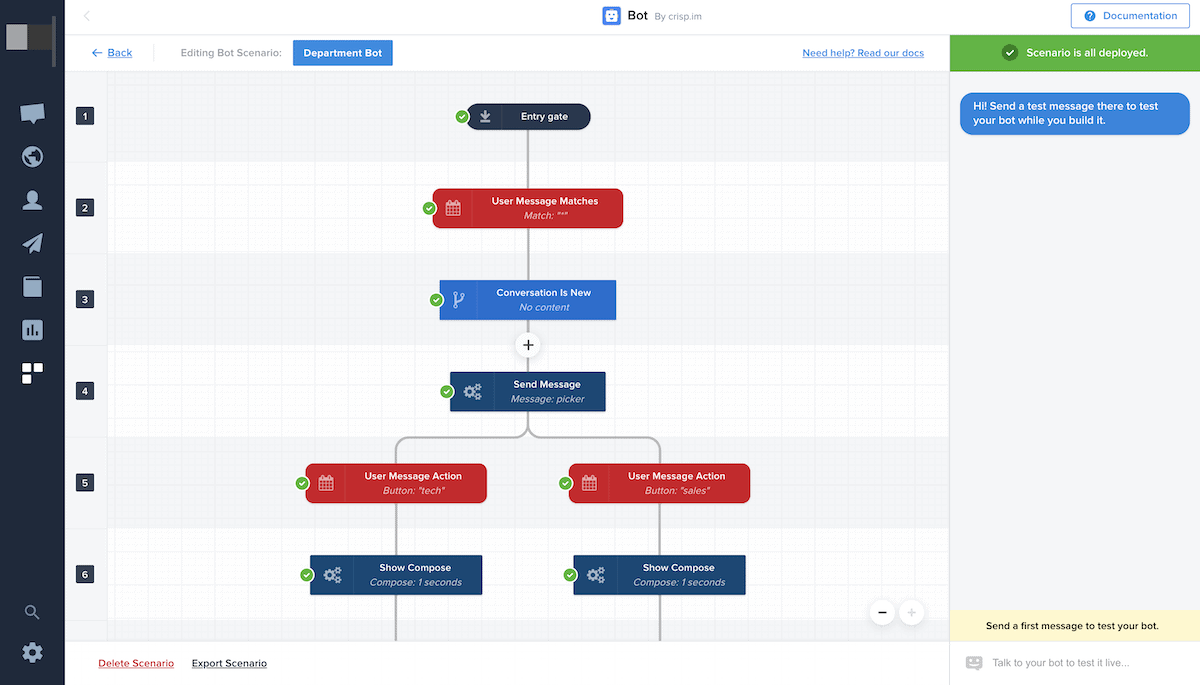 Construtor de chatbot nítido