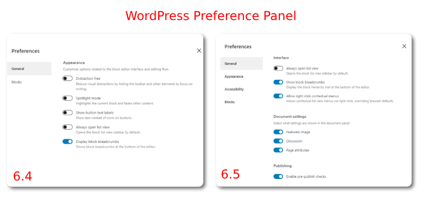 Preference Panel