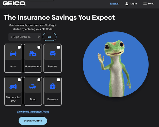 Exemple de formulaire de devis d'assurance Geico