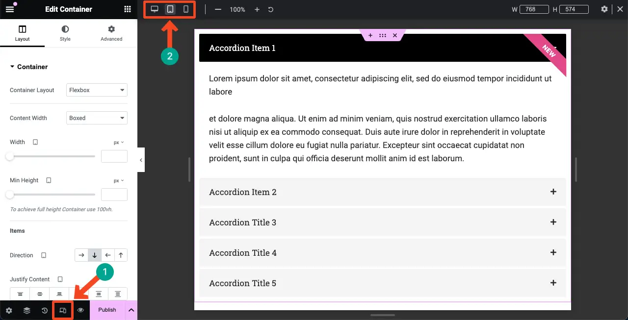 Make the Advanced Accordion Widget Mobile Responsive