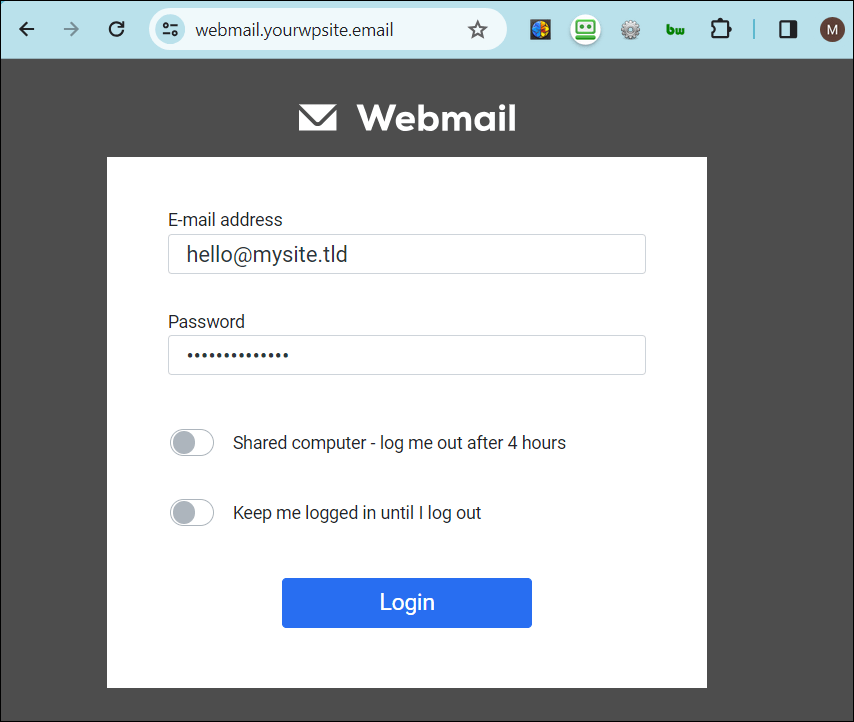 Conectare directă pe webmail