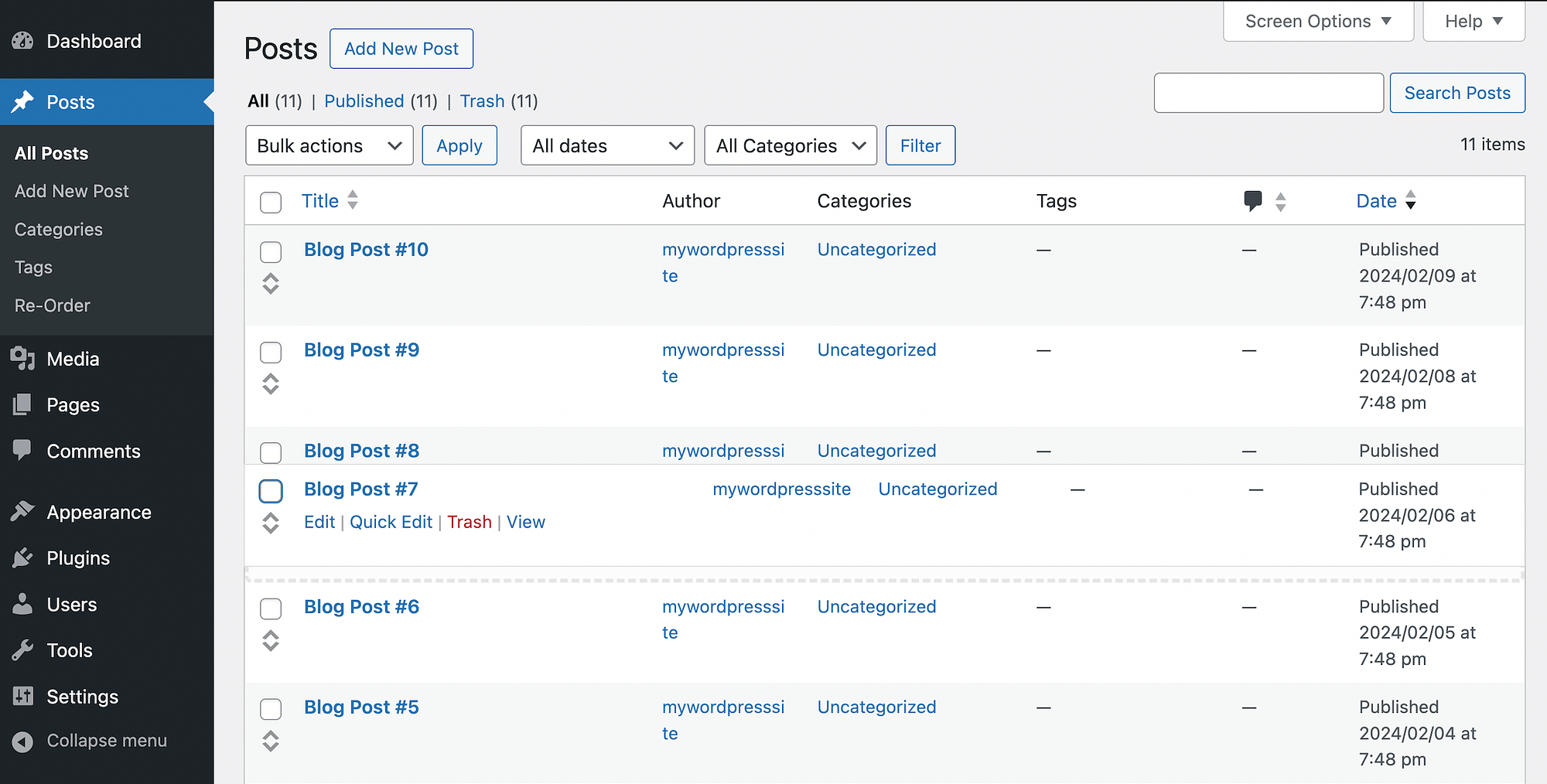 使用插件对 WordPress 中的帖子重新排序