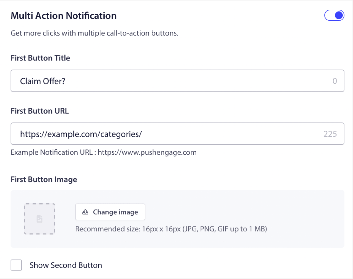 Botones de notificación de acción múltiple