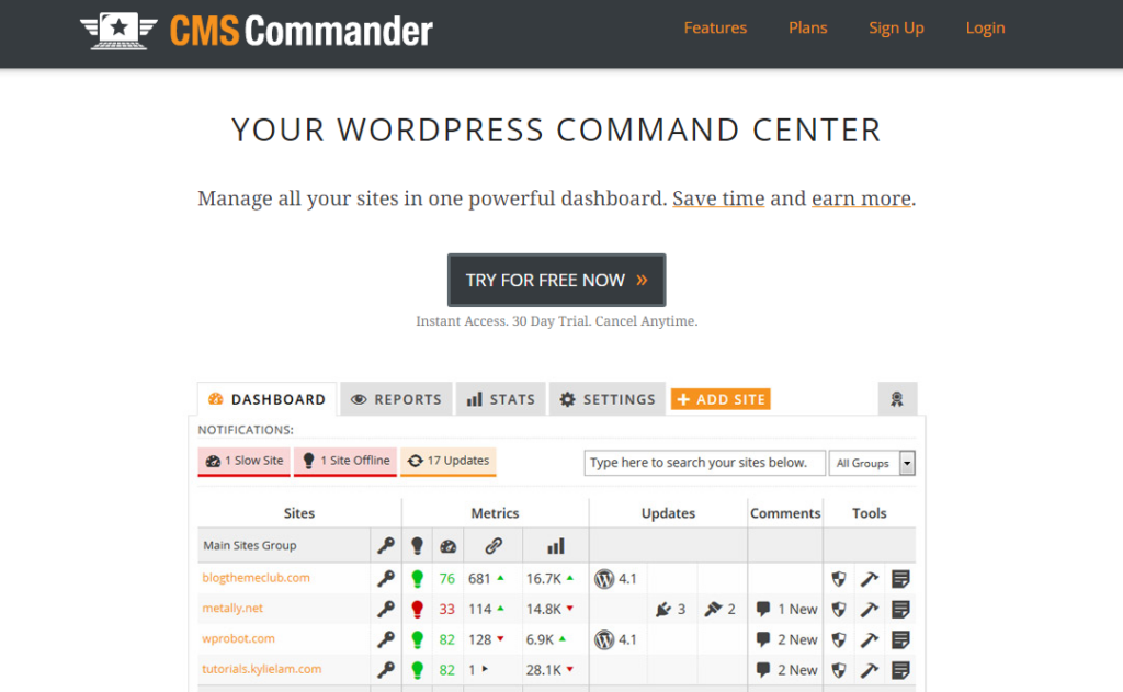 CMS Commander - Outils de gestion de site WordPress