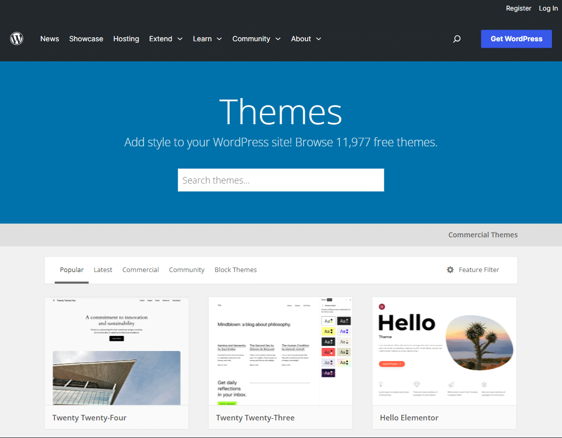 wordpress themes repository