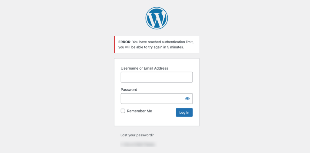 Bu, WordPress giriş sayfasının ekran görüntüsüdür