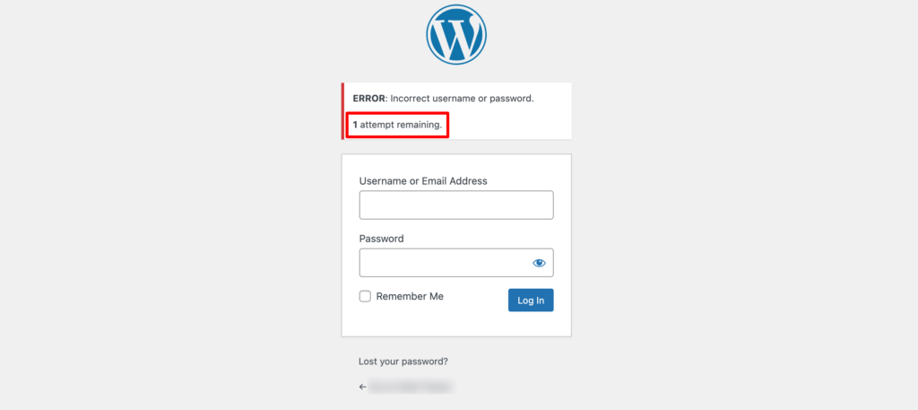 นี่คือภาพหน้าจอของหน้าเข้าสู่ระบบ WordPress