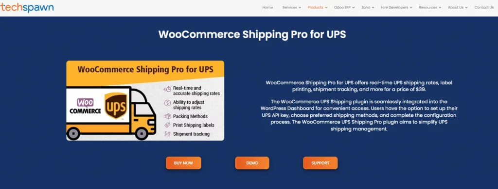 Metoda de livrare UPS pentru WooCommerce By Techspawn - Pagina de pornire