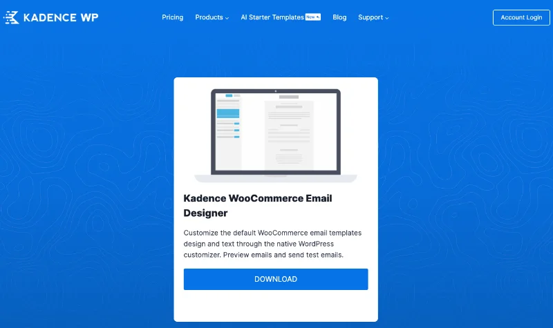 WooCommerce Email Customizer プラグイン - Kadence ホームページ