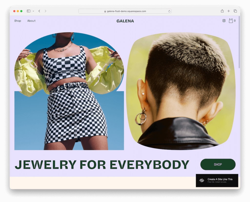 шаблон роскоши galena Squarespace