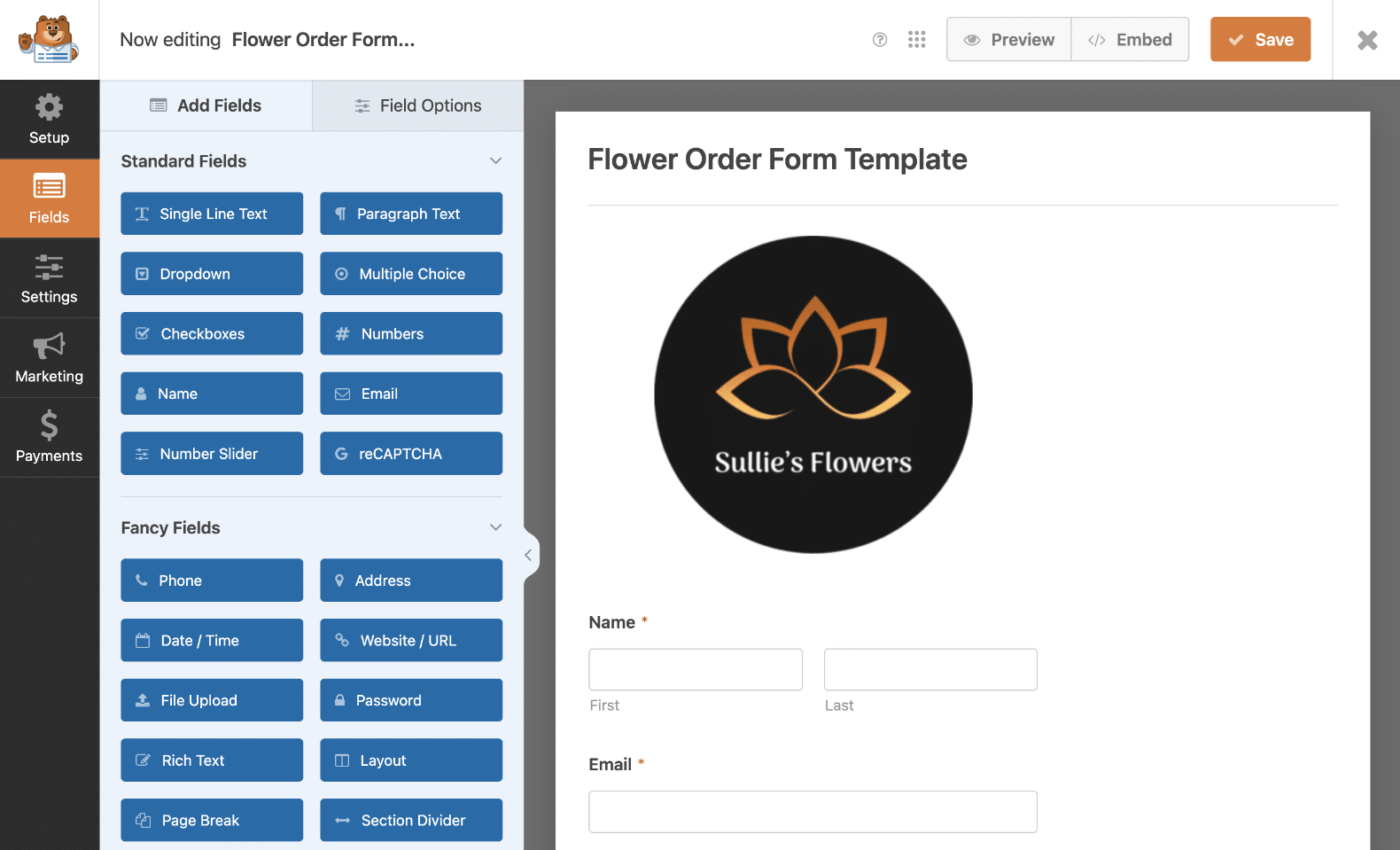 Editing a form made from a custom template