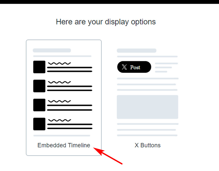 seleziona il tipo di incorporamento in Pubblica su Twitter: visualizza i tweet recenti in WordPress