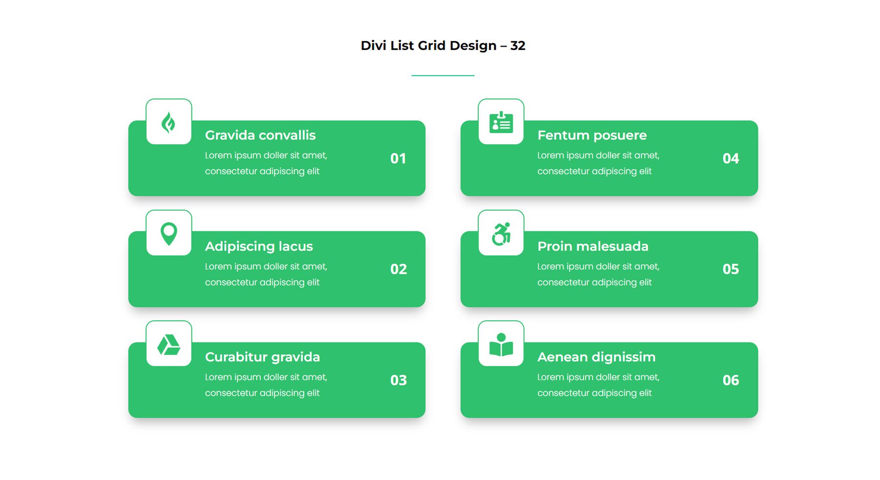 DiviGrid قائمة الشبكة التجريبي 32