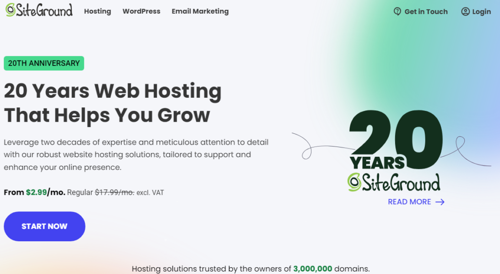 Siteground - ทางเลือก InMotion Hosting