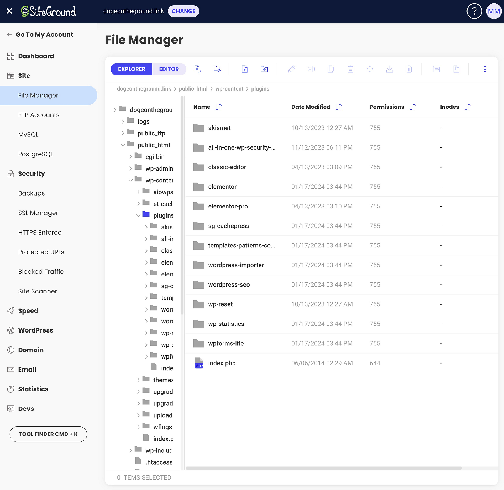 SiteGround-Dateimanager-Tool vs. Bluehost cPanel.