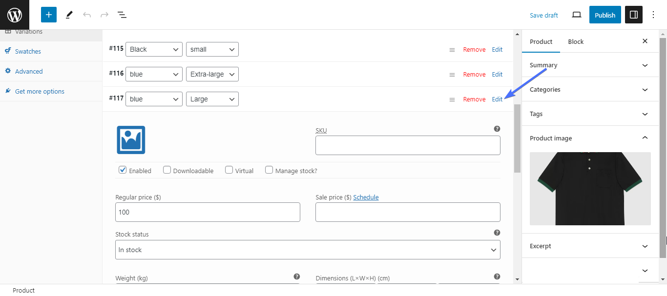 Warna variasi produk WooCommerce