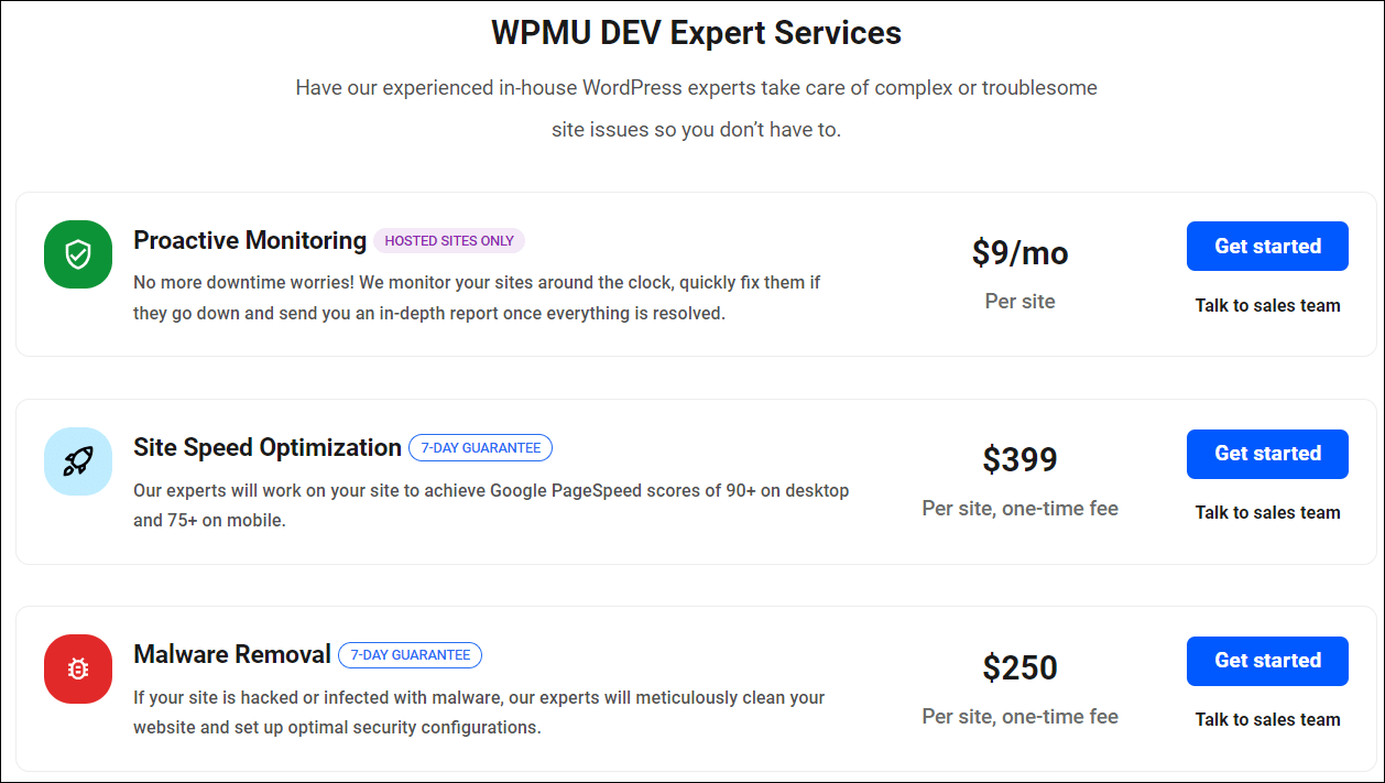 Serviços especializados WPMU DEV