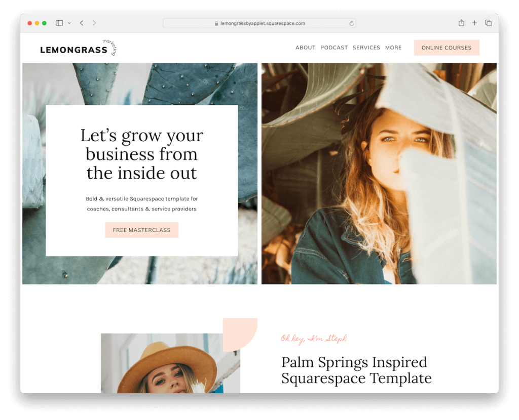 Финансовый шаблон Squarespace с лемонграссом