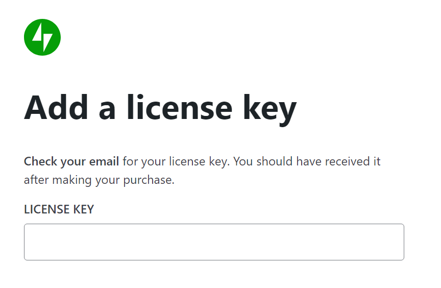 option pour ajouter une clé de licence Jetpack