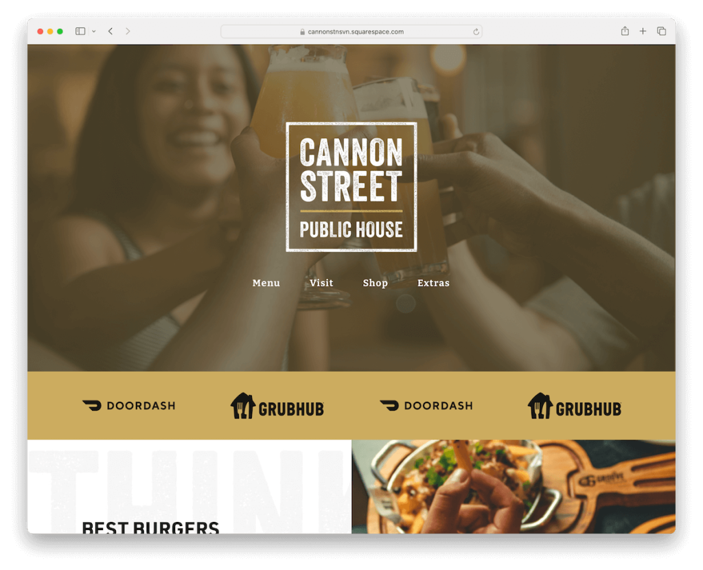 Cannon Squarespace-Vorlage für Speisen und Getränke