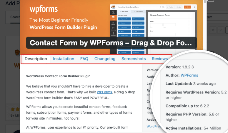 Detalhes do plugin WordPress