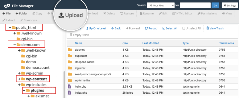 在 cPanel 中存取網站資料夾