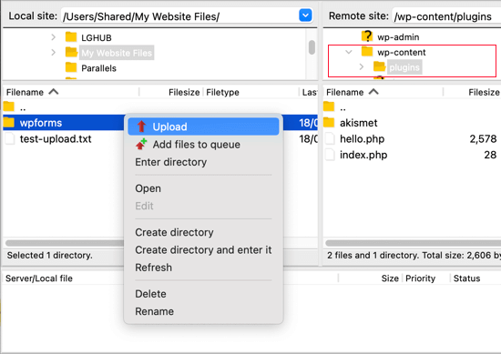 So laden Sie ein Plugin per FTP hoch