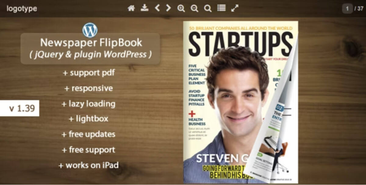 หนังสือพิมพ์ปลั๊กอิน Flipbook WordPress